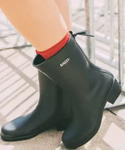 Резиновые сапоги Milica средней высоты / Сапоги на среднем каблуке