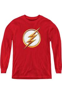 Футболка с длинным рукавом Youth с логотипом Flash Season 4 Gildan, красный