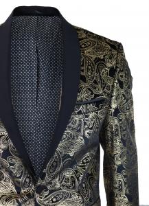 Бархатный блейзер с цветочным узором Пейсли TruClothing, черный