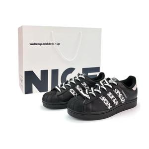 Adidas Originals Superstar Leopard Print устойчивые к истиранию низкие кроссовки для скейтбординга unisex silver black