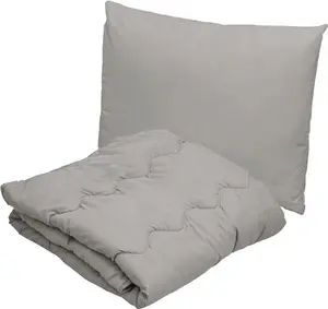 Всесезонное стеганое одеяло с подушкой, цвет синий TEXTILOMANIE