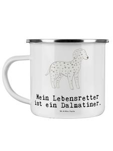 Эмалированная кружка для кемпинга Далматин спасатель... белого цвета Mr. & Mrs. Panda
