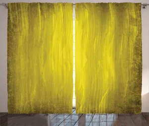 Желтая штора ABAKUHAUS в деревенском стиле, ретро-гранж, универсальные ленточные шторы для гостиной с петлями и крючками, 280 x 225 см, оливково-золотистый Abakuhaus