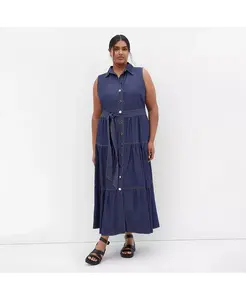 Платье макси Raya больших размеров CITY CHIC, синий