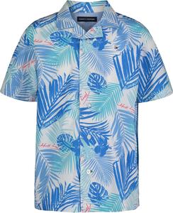 Рубашка Tommy Hilfiger Blue Skies с короткими рукавами для мальчиков (для детей старшего возраста), Palm Shocking Blue
