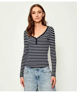 Блузка Хенли Slim fit Tommy Jeans, синий