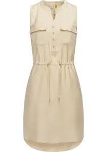 Платье-блузка в стиле рэгвир "Roissin", стильное летнее платье с завязками на бретельках Ragwear, бежевый