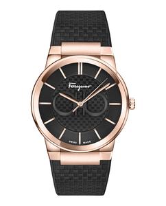 Часы Ferragamo Sapphire Silicone Salvatore Ferragamo, черный/розово-золотой/черный