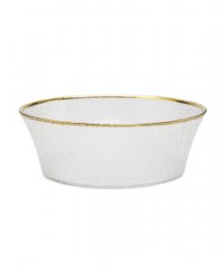 Чаша из шероховатого стекла с приподнятым краем и бордюром Classic Touch, золото