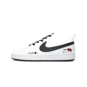 Детские кроссовки для скейтбординга Court Borough, устойчивые к истиранию, низкие, для подростков Nike, черный/белый