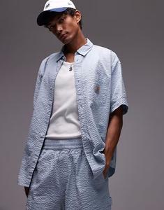 Свободная рубашка Toland Seersucker, синяя, цвет: синий Carhartt Wip