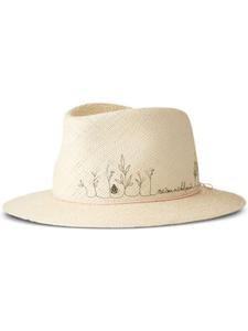 Maison Michel соломенная шляпа-федора Andre, нейтральный цвет