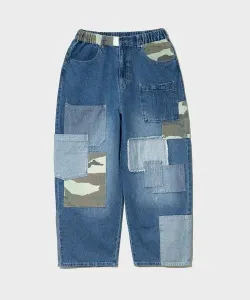 Брюки mililopiulu Denim x Camouflage Patchwork (женские) Gsc Womens Select, цвет Blue