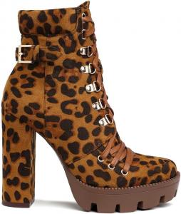 Ботильоны London Rag из кожи змеи цвета пальметто, Leopard