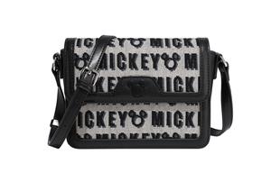 Disney Микки Серия Плечевая сумка из полиуретана Женская черная, Black
