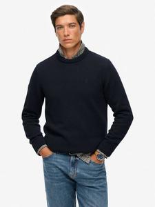 Хлопковый джемпер с крупной резинкой и круглым вырезом Superdry, Navy