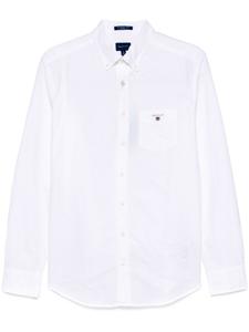 Gant рубашка с вышитым логотипом, белый