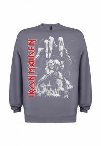 Толстовка IRON MAIDEN NUMBER OF THE BEAST HAND rockshirts, серый