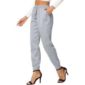 Женские повседневные спортивные брюки с эластичной резинкой на талии, беговые брюки до щиколотки ALLEGRA K, цвет Silver