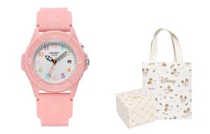 Disney Часы Mickey Series Quartz Movement Silicone Strap Watch Women's Watch Silver Dial