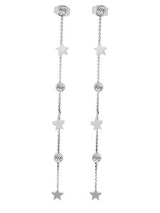 Adeliás Женские серьги - серьги-гвоздики из нержавеющей стали со стразами, серебристого цвета