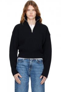 A.P.C. Свитер темно-синего цвета в крупную резинку