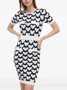 Платье с короткими рукавами и принтом Silvian Heach, черный