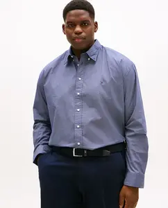 Мужская рубашка с длинным рукавом с принтом больших размеров Tommy Hilfiger, темно-синий