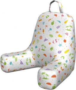 Чехол для подушки для чтения Lunarable Flamingo кремового цвета, красочный гавайский принт с изображением предметов для путешествий и горошком, пляжная тематика, мягкая набивная наволочка для кровати, маленький размер, разноцветный., Multicolor