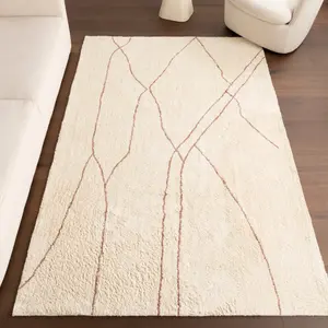 Ковер Deepika Contemporary Abstract Cotton Area Rug nuLOOM, 122x183 см, светло-бежевый