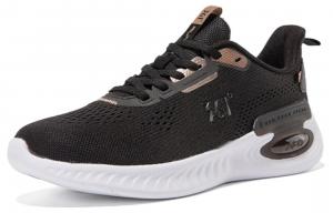 Антискользящие износостойкие низкие кроссовки для бега женские черно-белые 361°