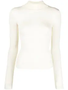 Джемпер тонкой вязки с высоким воротником Nanushka, нейтральный