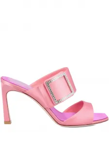 Мюли с пряжкой-логотипом Roger Vivier, розовый