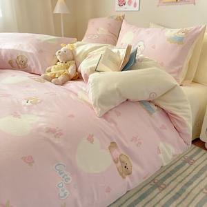 LUOLAI HOME Комплект постельного белья 1.2м, 3 предмета: пододеяльник 150x200 см, цвет Naughty Rose Dog, 100% хлопок