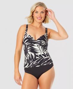 Женский топ танкини на косточках со сборками спереди и плавки бикини с высокой талией Anne Cole, синий