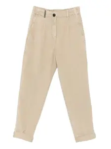 Брюки с манжетами и складками Peserico, нейтральный