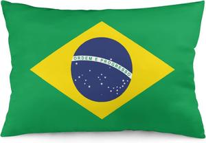 MaSiledy Чехол для подушки с флагом Бразилии двусторонний с потайной молнией Pattern-9
