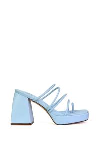 Сандалии-мулы Colt на высоком блочном каблуке и платформе с квадратным носком и ремешками XY London, синий