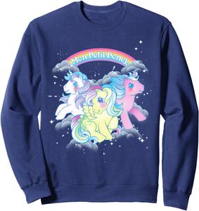 Винтажная толстовка с изображением группы «Радужное облако» из мультфильма «Мой маленький пони», синяя My Little Pony