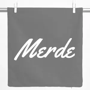 Декоративная наволочка Huuraa с французской надписью Merde, подарочная, 40x40 см, серо-стальной хлопок, декоративная подушка Merde Hellweg Druckerei