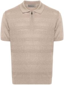 Corneliani рубашка поло в рубчик, нейтральный цвет