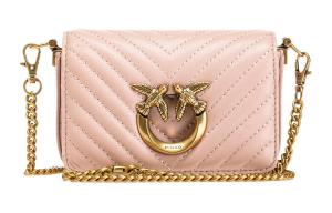 PINKO Сумка через плечо из кожи наппа женская розовая