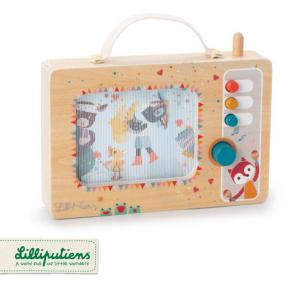 ЛИЛЛИПУТИЕНЫ, Деревянная анимационная музыкальная шкатулка, Телевизор Lilliputiens