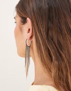 Серьги-кольца с водопадной цепочкой в золотистом оттенке Asos Design