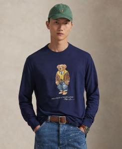 Мужская классическая футболка с длинными рукавами Polo Ralph Lauren, Newport Navy