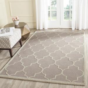 SAFAVIEH Cambridge Collection ковер 351 x 488 см большого размера, beige & ivory, handmade марокканский узор trellis из шерсти, идеально для помещений с высокой проходимостью в гостиной, спальне (CAM134J)