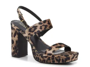 Сандалии Anne Klein Zoelle, коричнево-черная ткань с леопардовым принтом