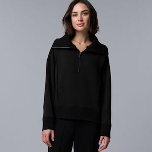 Женский свитер с молнией до середины Simply Vera Vera Wang, Black