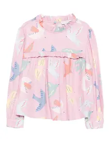 Блузка с оборками и принтом Stella Mccartney Kids, фиолетовый