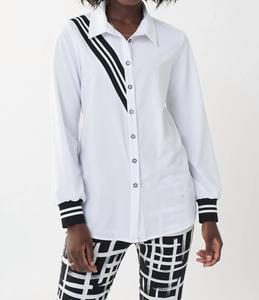 Блузка в черно-белую полоску Joseph Ribkoff